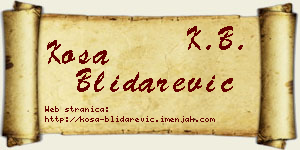 Kosa Blidarević vizit kartica